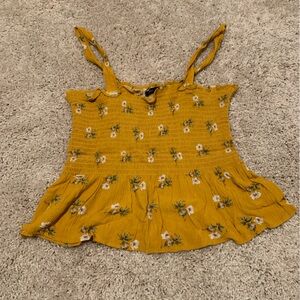 American Eagle Outfitters Mustard Floral Blouse